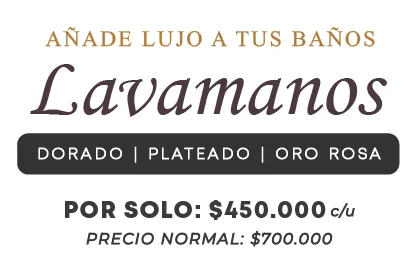 Dale lujo a tus baños con lavamanos dorados, plateados y oro rosa.